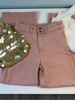 Faherty Harbor Cropped Jeans in Clay Pink Women’s Size 25